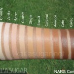 NARS, concealer, swatches, Chantilly, Vanilla, Honey, Custard, Ginger, Biscuit, Caramel, Amande, Cafe, Cacao, KarlaSugar, Karla Sugar