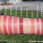 Chanel, spring 2012, swatches, Rouge Coco, Superstition, Chalys, Paradis, Charme, Destinee, Rouge Coco Shine, Candeur, Flirt, KarlaSugar, Karla Sugar