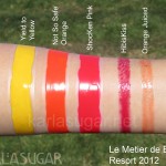 Le Metier de Beaute, LMdB, Ken Downing, resort 2012, swatches, Yield to Yellow, Not So Safe Orange, ShocKen Pink, HibisKiss, Orange Juiced, KarlaSugar, Karla Sugar