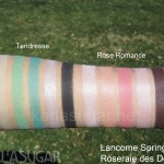 Lancome, spring 2012, Roseraie des Delices, swatches, Color Design Eyeshadow Quints, Tendresse, Rose Romance, KarlaSugar, Karla Sugar