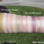 Dior, spring 2012, swatches, eyeshadow quints, 441 Garden Pastels, 841 Garden Roses, KarlaSugar, Karla Sugar