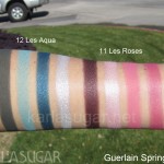Guerlain, spring 2012, swatches, eyeshadow quads, 12 Les Aqua, 11 Les Roses, KarlaSugar, Karla Sugar