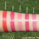 Laura Mercier, Tres Chic, swatches, Gel Lip Color, Gel Lipstick, Clementine, Poppy, Dollface, Rosette, Orchid, KarlaSugar, Karla Sugar