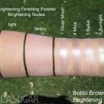 Bobbi Brown, Brightening Nudes, Brightening Finishing Powder, swatches, Silver Moon, Mica, Ballet, Sunlight, sparkle eyeshadow, KarlaSugar, Karla Sugar