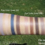 Cle de Peau, spring 2012, swatches, eyeshadow quad, 202, 208, KarlaSugar, Karla Sugar