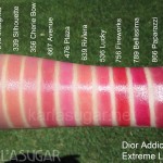 Dior, Addict Extreme, lipstick, swatches, 316 Incognito, 339 Silhouette, 356 Cherie Bow, 667 Avenue, 476 Plaza, 639 Riviera, 536 Lucky, 756 Fireworks, 789 Bellissima, 866 Paparazzi, KarlaSugar, Karla Sugar