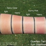 Guerlain, summer 2012, Terracotta Sun Shimmer, cream blush, swatches, Spicy Coral, Sunny Pink, KarlaSugar, Karla Sugar