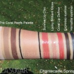 Chantecaille, spring 2012, Coral Reefs, swatches, palette, blush, Sunrise, Lip Chic, Lucky, Brilliant Gloss, Coral Lip Definer, Espresso, Hematite, Gel Liner Pencil, KarlaSugar, Karla Sugar