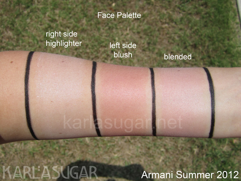 Armani, summer, 2012, face palette, swatches, KarlaSugar, Karla Sugar