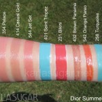 Dior, summer 2012, Croisette, swatches, Addict Lipstick, 354, Palace, 414, Casual Gold, 544, Jet Set, Ultra Gloss, 432 Brown Panema, 542, Orange Pareo, Diorshow Waterproof Liner, 258, Turquoise, 401, Saint Tropez, 231, Bikini, KarlaSugar, Karla Sugar