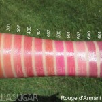 Armani, Rouge d'Armani Sheer, lipstick, swatches, Sheer d'Armani, KarlaSugar, Karla Sugar