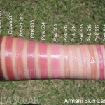 Armani, Skin Lacquers, summer 2012, swatches, Rouge d'Armani Sheer, Gloss d'Armani, Brown 200, Brown 201, Brown 202, Pink 503, Pink 504, Pink 505, Pink 513, Pink 514, Pink 515, Pink 516, Pink 517, Pink 518, Roseperla, Petal, Vintage, Coral, Hot, Rosewood, Terra, Boudoir, Dolce, Blush, Cult, Dewy, KarlaSugar, Karla Sugar