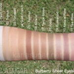 Burberry, sheer eyeshadow, swatches, Pearl White, Trench, Porcelain, Gold Trench, Chestnut, Almond, Taupe Brown, Khaki, Rosewood, Antique Rose, Tea Rose, KarlaSugar, Karla Sugar