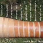 NARS, Tinted Moisturizer, swatches, Finland, Alaska, St. Moritz, Annapurna, Cuba, Malaga, Seychelles, Martinique, Polynesia, KarlaSugar, Karla Sugar