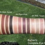 Burberry, Complete Eye Palette, eyeshadow quads, swatches, 05 Dark Spice, 06 Plum Pink, 07 Pink Taupe, KarlaSugar, Karla Sugar