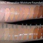 MAC Mineralize Moisture Foundation swatches