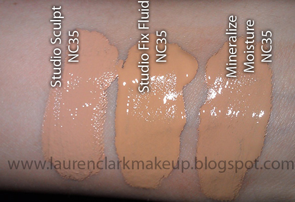 MAC foundation swatches
