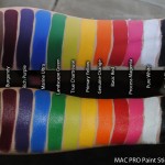 MAC, Paint Sticks, swatches, Deep Brown, Burgundy, Rich Purple, Marine Ultra, Landscape Green, True Chartreuse, Primary Yellow, Genuine Orange, Basic Red, Process Magenta, Pure White, Pure Black
